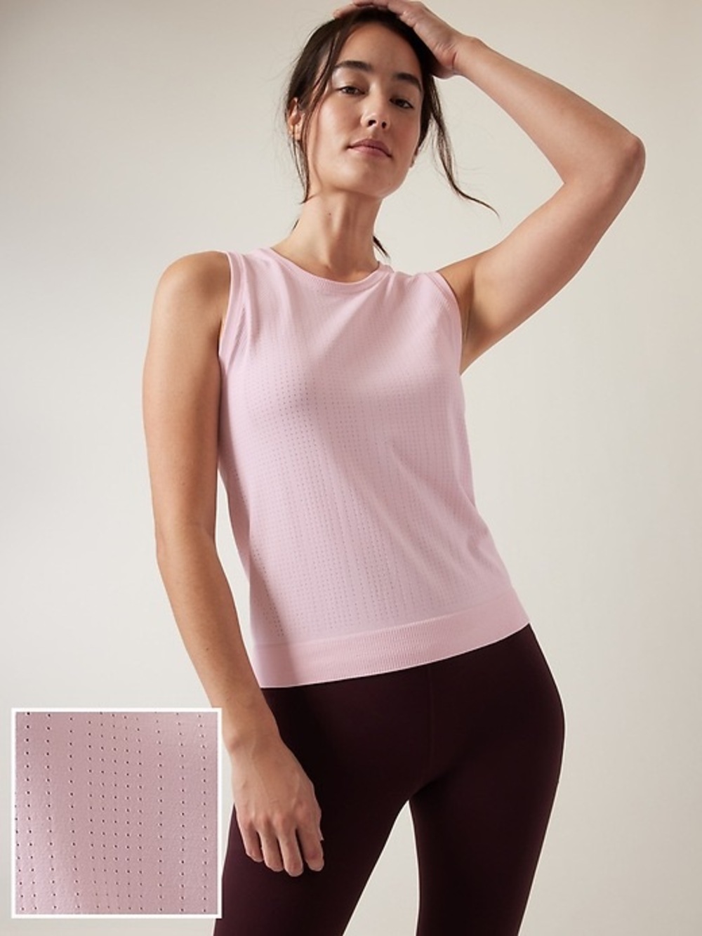 Athleta Light Pink Perforated Tank Top